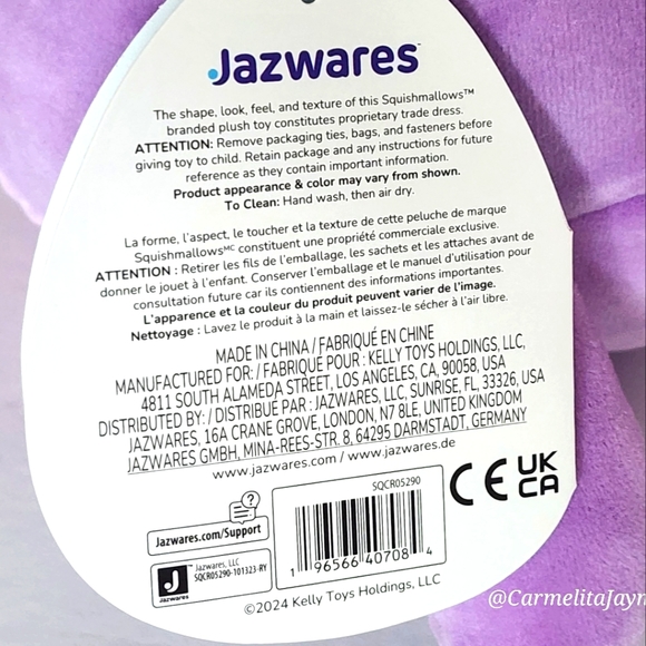 SHON 🦕 FTM Purple Lochness Monster w Green Flower Original Squishmallow ☆ NWT ☆ - Picture 7 of 7